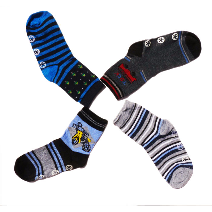 5 Paires Chaussettes Enfant Garçon - Coton, Motifs Voitures Et Rayures, Tailles 3-8 Ans