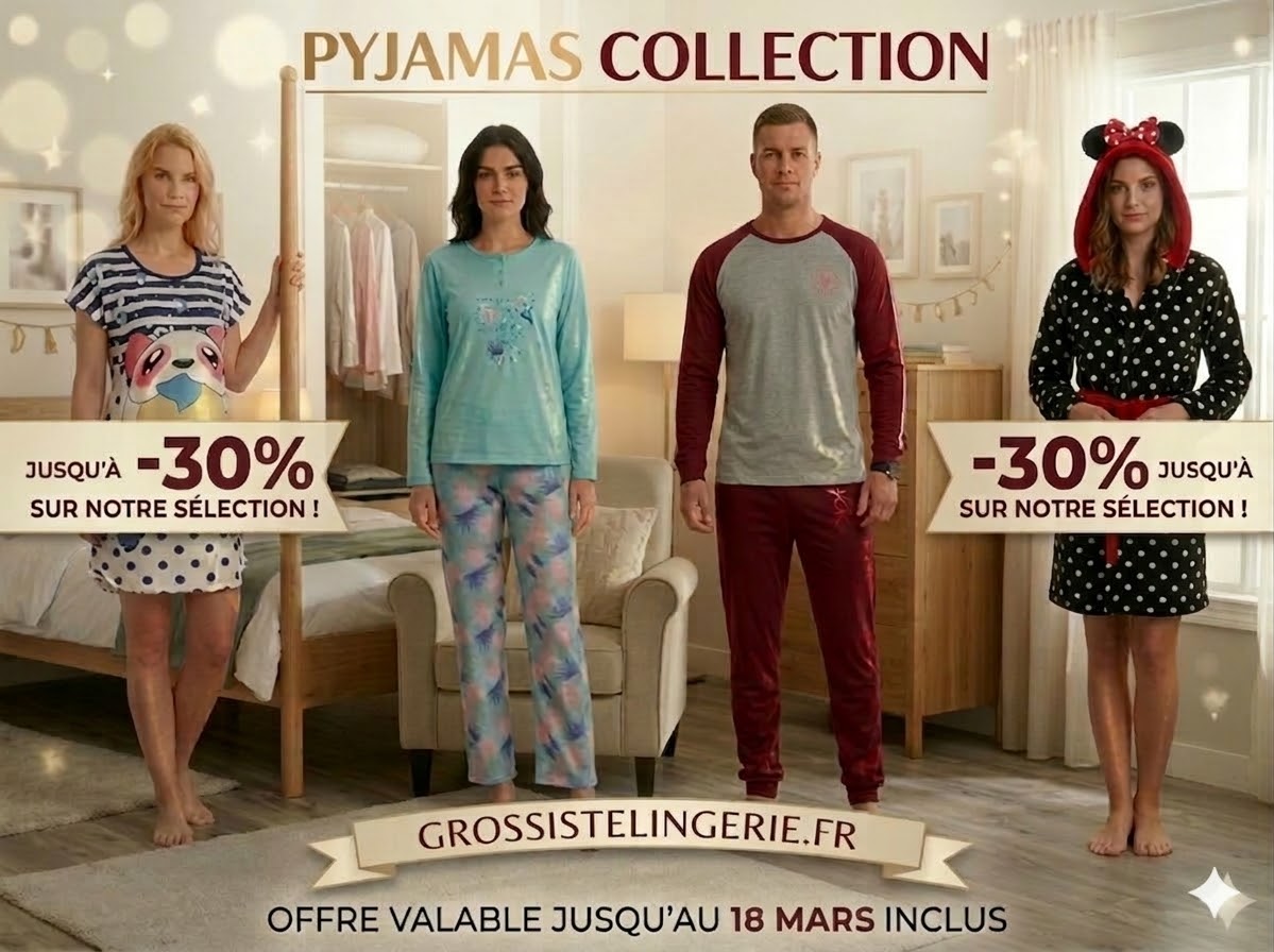 Grossiste lingerie, soutien-gorge, strings, tanga, boxers, bas, collants, leggins, pyjama, etc.