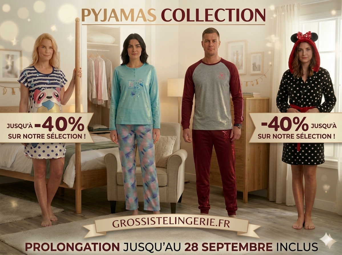 Grossiste lingerie, soutien-gorge, strings, tanga, boxers, bas, collants, leggins, pyjama, etc.